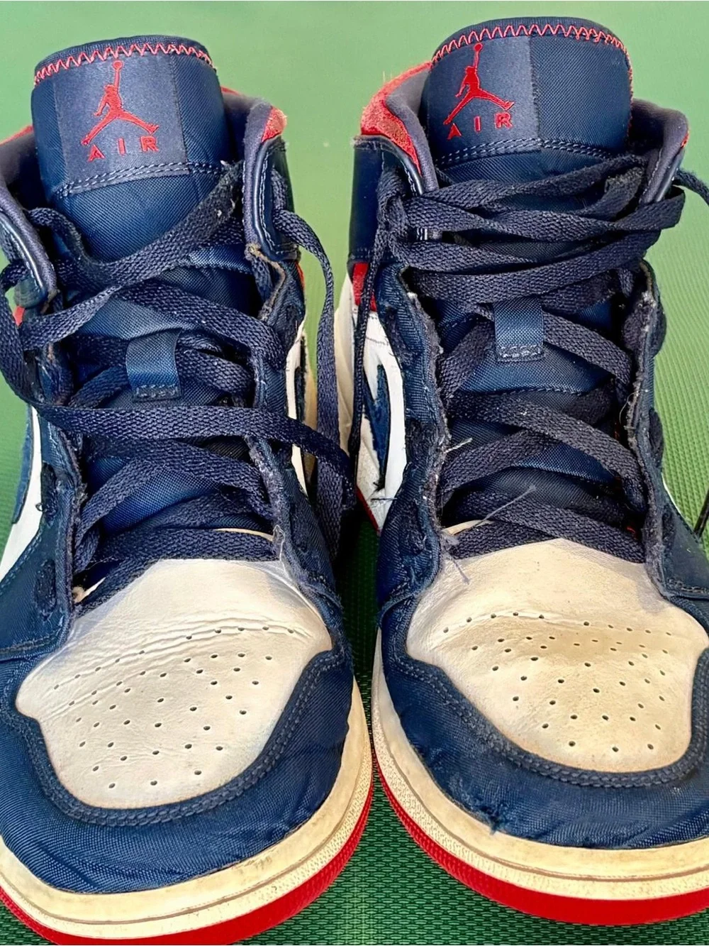 Nike Kids Navy White Red High-Top Sneakers